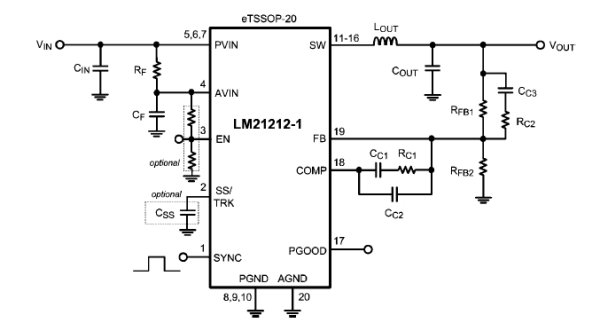 Типовая схема включения LM21212