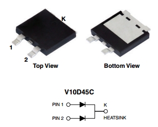 V10D45C, Сдвоенный ограничительный диод Шоттки, выполненный по технологии Trench MOS TMBS®
