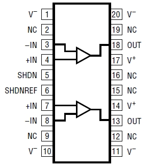 LT1739, 2-канальные, 200МГц, усилители xDSL