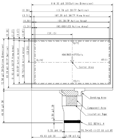 TS047NAARB01-00, TFT ЖК модуль с диагональю 4.7 дюйма