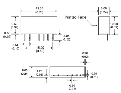 AM2D-051818D, DC/DC преобразователь мощностью 2 Вт, корпус: для монтажа на печатную плату SIP7