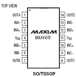MAX4478, Малошумящий, широкодиапазонный операционный усилитель в корпусе SOT23