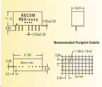 RSO-123.3, DC/DC преобразователь мощностью 1 Вт, корпус: для монтажа на печатную плату SIP8