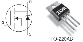 IRFB4615PbF, 150V Single N-Channel HEXFET Power MOSFET in a TO-220AB package