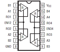 LTC489, 4-канальные передатчики RS485 