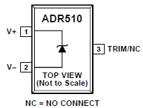 ADR510, 1 В, прецизионные, шунтирующие источники опорного напряжения, низкий уровень шума
