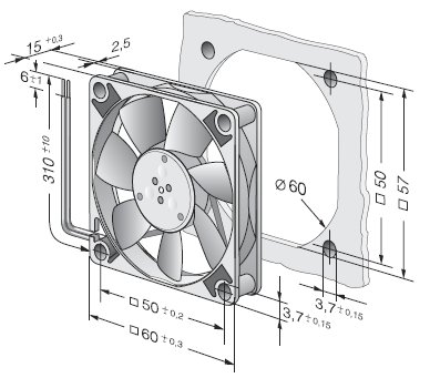 605F, Осевой вентилятор постоянного тока серии 600F
