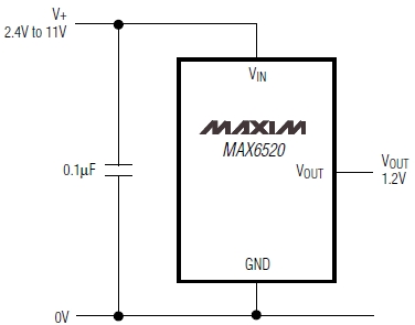 MAX6520, 1.2В источники опорного напряжения 