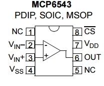 MCP6543, Компаратор с выходом Push-Pull