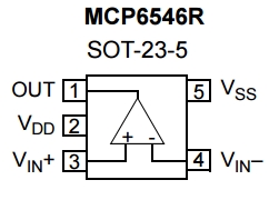 MCP6546R, Компаратор с выходом Open-Drain