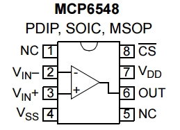 MCP6548, Компаратор с выходом Open-Drain