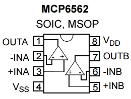 MCP6562, Низкопотребляющий компаратор с выходом Push-Pull