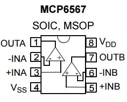 MCP6567, Низкопотребляющий компаратор с выходом Open-Drain
