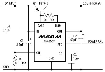 MAX687C, Высокоточные линейные стабилизаторы с низким падением напряжения