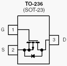 Si2305DS, P-Channel 1.25-W, 1.8-V (G-S) MOSFET