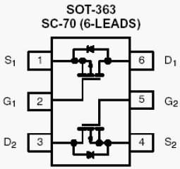 Si1903DL, Dual P-Channel 2.5-V (G-S) MOSFET