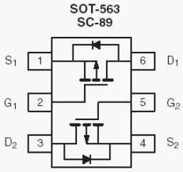 Si1023X, Dual P-Channel 1.8-V (G-S) MOSFET