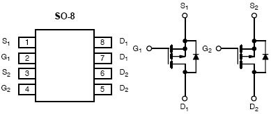 Si4925BDY, Dual P-Channel 30-V (D-S) MOSFET