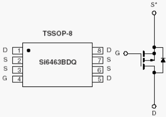 Si6463BDQ, P-Channel 1.8-V (G-S) MOSFET