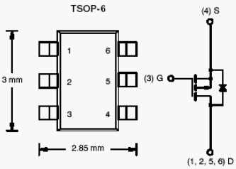 Si3433BDV, P-Channel 1.8-V (G-S) MOSFET