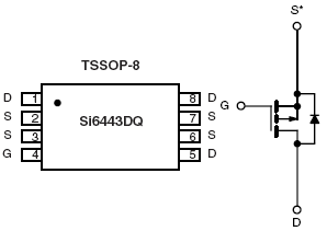 Si6443DQ, P-Channel 30-V (D-S) MOSFET