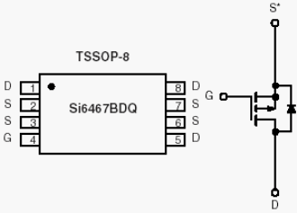 Si6467BDQ, P-Channel 1.8-V (G-S) MOSFET