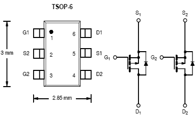 Si3993DV, Dual P-Channel 30-V (D-S) MOSFET