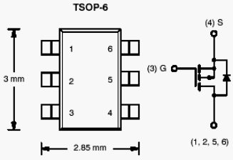 Si3467DV, P-Channel 20-V (D-S) MOSFET