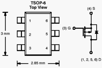 Si3469DV, P-Channel 20-V (D-S) MOSFET