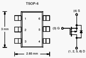 Si3499DV, P-Channel 1.5-V (G-S) MOSFET