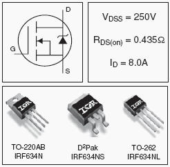 IRF634NPBF, HEXFET® Power MOSFET