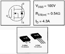IRFR110PBF, HEXFET® Power MOSFET