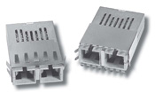 AFBR-53B3EZ, 1.063/1.25 ГБод приемопередатчик для многомодового оптоволокна сетей стандарта Gigabit Ethernet и каналов Fibre Channel систем хранения данных, унифицированный пластиковый корпус с расположением выводов 1х9, выступающий экран