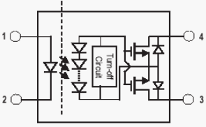 ASSR-301C, Твердотельное оптореле с MOSFET выходом, нормально разомкнутое, на 250 Вольт 0.05 Ампера