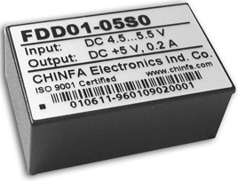 FDD01-05S0, DC/DC конвертер серии FDD01 мощностью 1 Ватт