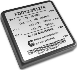 FDD12-0512T4, DC/DC конвертер серии FDD12T мощностью 12 Ватт