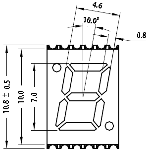 HDSM-281C, Семисегментный светодиодный индикатор для SMD монтажа, высота символа 7 мм (0,28")