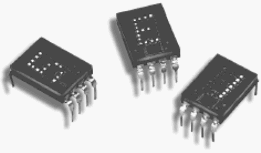 HDSP-0761, Малопотребляющий символьный 4х7 точек интеллектуальный светодиодный индикатор с BCD-декодером, высота символа 7.4 мм