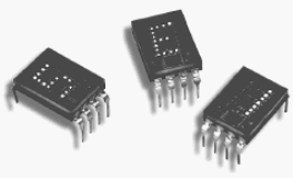 HDSP-0771, Символьный 4х7 точек интеллектуальный светодиодный индикатор с BCD-декодером, высота символа 7.4 мм