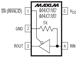 MAX3182E, 1.5 Мбит/с приемник RS-232