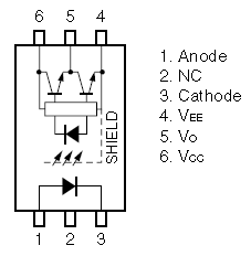 PS9301L, Оптрон с драйвером MOSFET/IGBT, на ток 0.6А, с высоким CMR