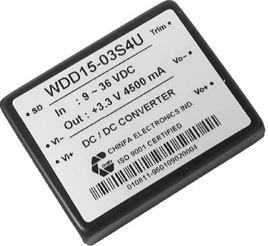 WDD15-03S4U, DC/DC конвертер серии WDD15U мощностью 15 Ватт