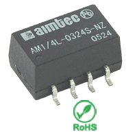 AM1/4L-0303S-NZ, AM1/4L-0303S-NZ   - DC/DC преобразователь мощностью 0.3 Вт, корпус: для поверхностного монтажа на печатную плату SMD8