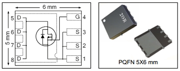 AUIRFN8403, N-канальный силовой HEXFET MOSFET-транзистор в автомобильном исполнении, 40 В,  корпус PQFN 5 x 6 E
