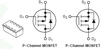 NTHD2102P, Power MOSFET ?8.0 V, ?4.6 A Dual P?Channel ChipFET