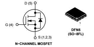 NTMFS5C404NL, N-канальный MOSFET-транзистор поколения Trench 6 с напряжением сток-исток 30 В