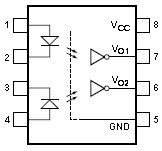 HCPL-573K, Герметичный оптрон с составным транзистором. Исполнение MIL-PRF-38534 Класс K