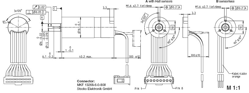 EC16 266521, Бесколлекторный двигатель постоянного тока серии EC 16, диаметр 16 мм, мощность 15Вт 