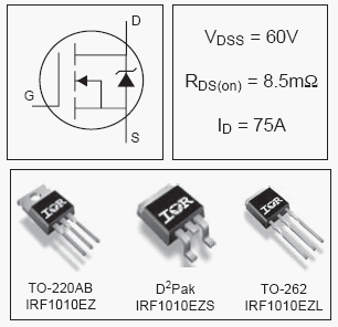 IRF1010EZ, HEXFET Power MOSFETs Discrete N-Channel