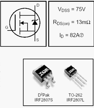 IRF2807L, HEXFET Power MOSFETs Discrete N-Channel